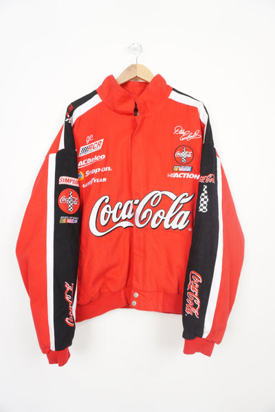 Vintage Chase Authentics Dale Earnhardt x Coca Cola red cotton jacket. With embroidered sponsors and logos
