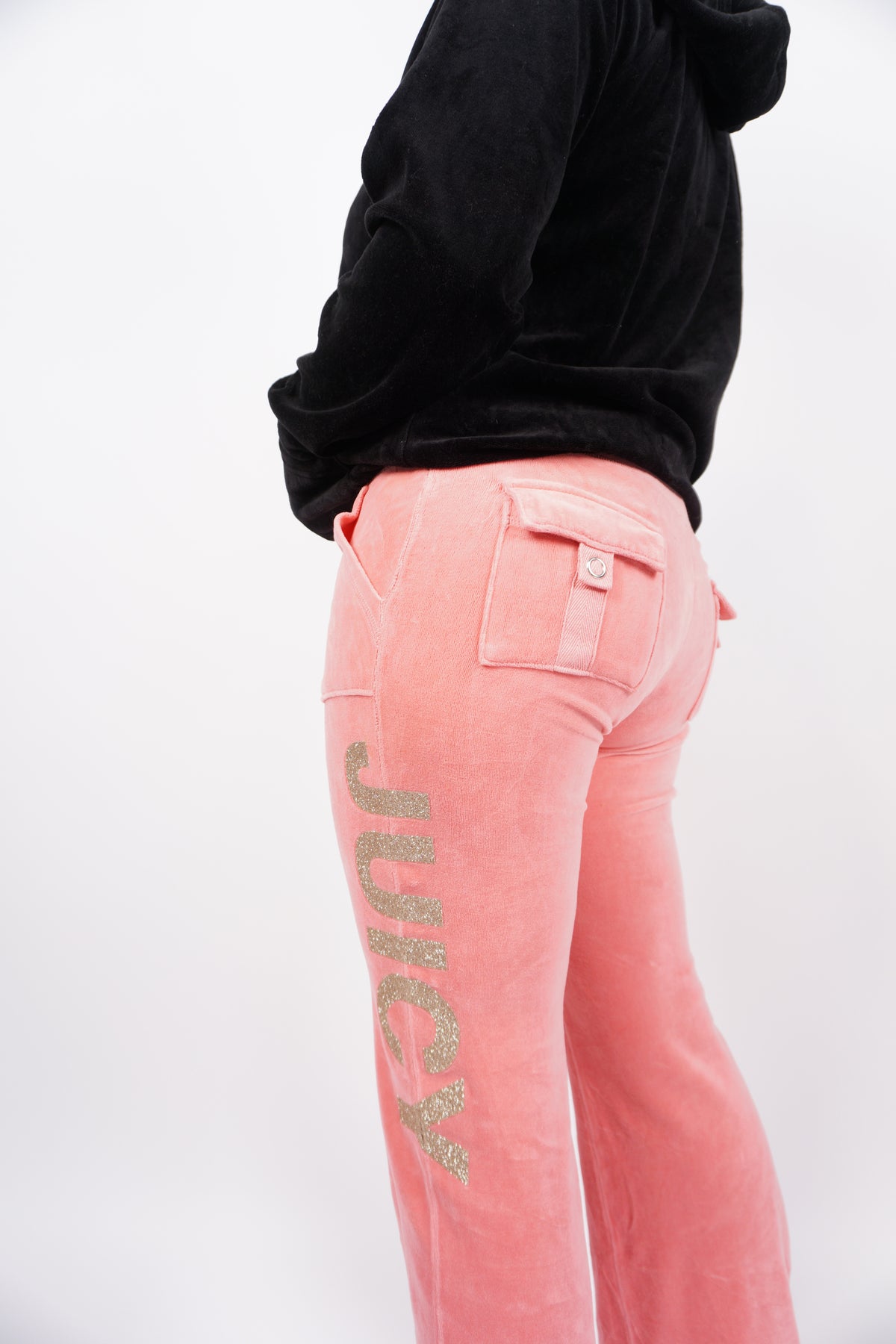 Juicy Couture Terry Snap Pocket Pant in White | Lyst