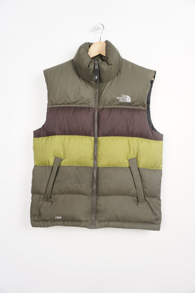 The North Face 700 down gilet with embroidered logos, drawstring hem and double pockets 