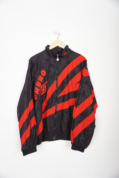 Vintage 90s Umbro Red & Black Tracksuit Top