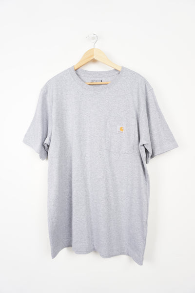 Vintage grey cotton Cahartt tee with branded chest pocket