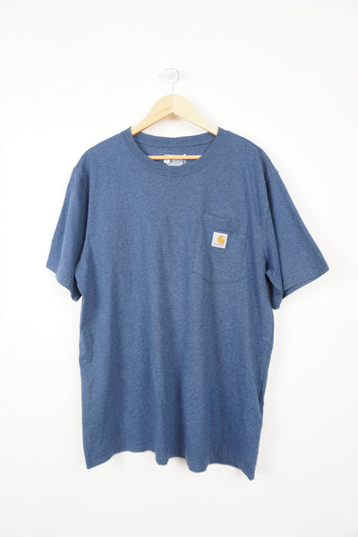 Vintage blue cotton Cahartt tee with branded chest pocket