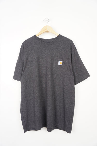 Vintage grey cotton Cahartt tee with branded chest pocket