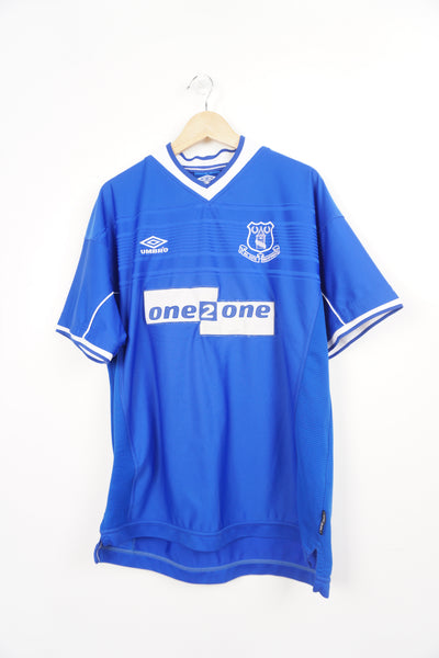 Everton x Umbro football club 1999-00 home shirt with embroidered badges and raised sponsor details 