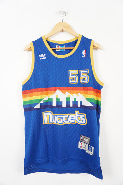 Adidas #55 Mutombo Denver Nuggets NBA jersey with embroidered lettering on the front and back
