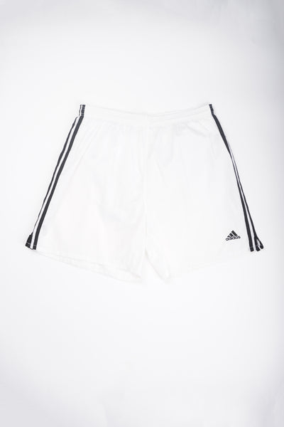 White & Black Adidas Three Stripe Sport Shorts
