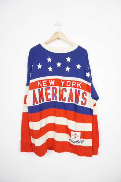 Vintage New York Americans NHL knitted jumper with embroidered stars and lettering