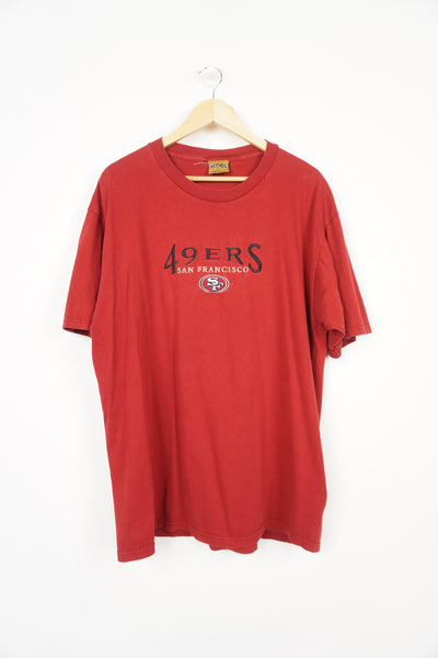 Vintage Nutmeg San Francisco 49ers t-shirt with embroidered spell-out logo on the front