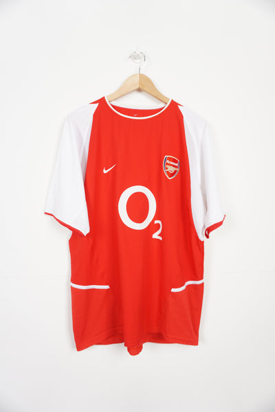 Vintage 2002-04 Arsenal home football shirt by Nike with embroidered badge and printed sponsor 
