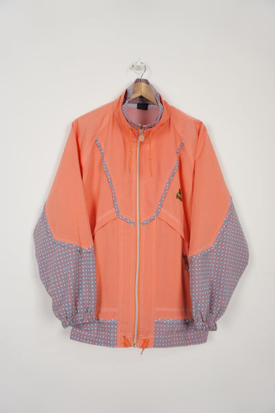 Vintage pink Kappa zip through shell jacket with embroidered logo and zip up pockets