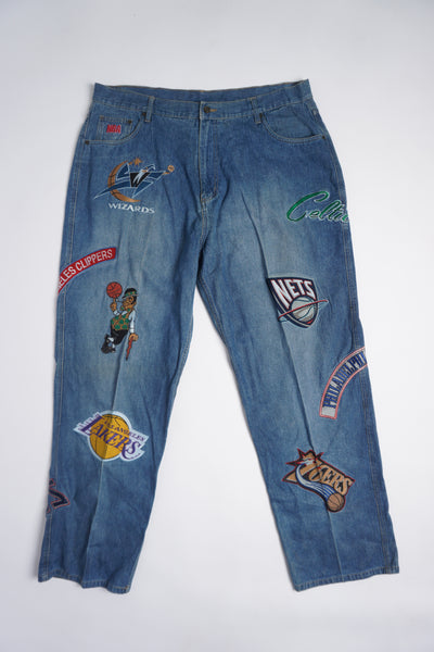 Vintage UNK NBA embroidered straight leg jeans 
