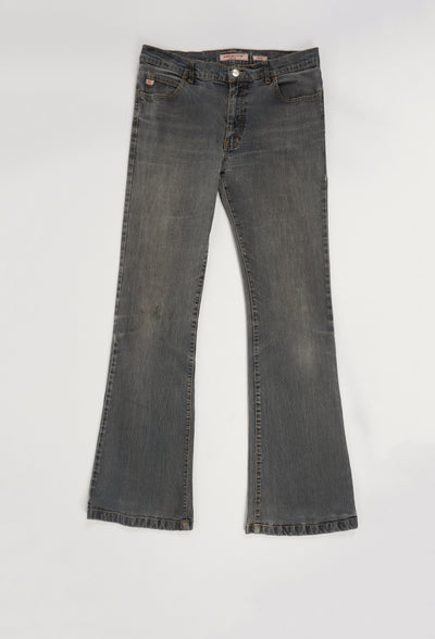 Vintage Y2K Miss Sixty Tommy style slightly flared black acid wash jeans 