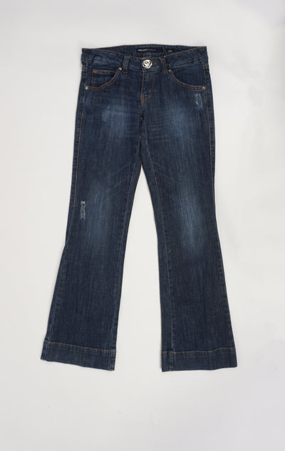 Vintage Y2K Miss Sixty Conny style boot cut jeans with rose button details