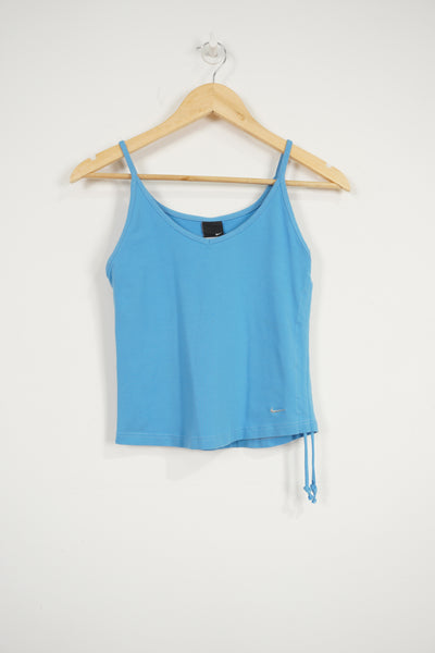 Vintage baby blue ladies sporty vest top with embroidered swoosh