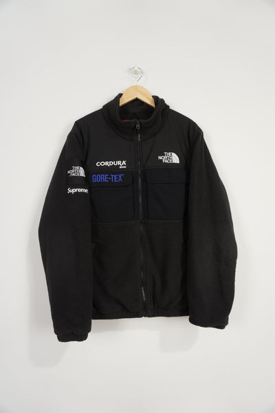 Vintage The North Face x Supreme black gore-tex fleece, with embroidered badges 