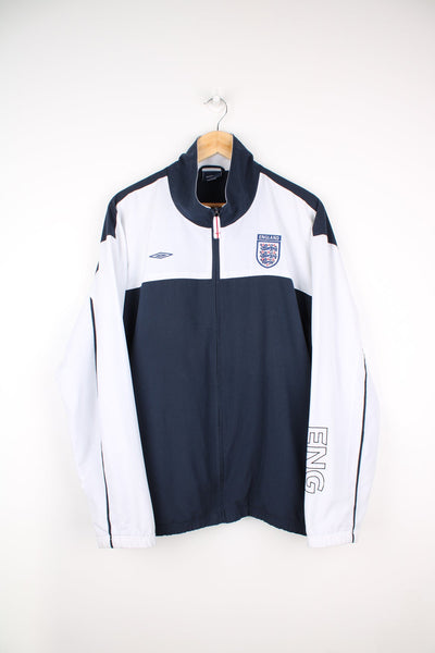 Umbro England tracksuit top with embroidered logos on the chest.