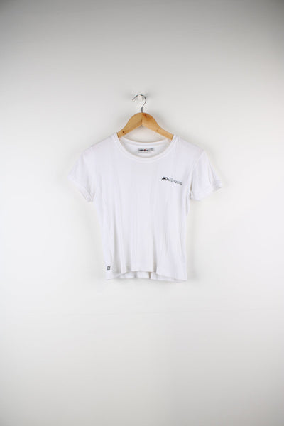 Vintage Ellesse baby tee in white. Features embroidered logo on the chest.