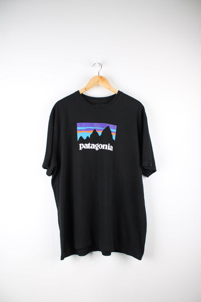 Black Patagonia T-Shirt with printed logo across the chest.