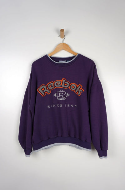 Vintage Reebok purple sweatshirt with embroidered Logo