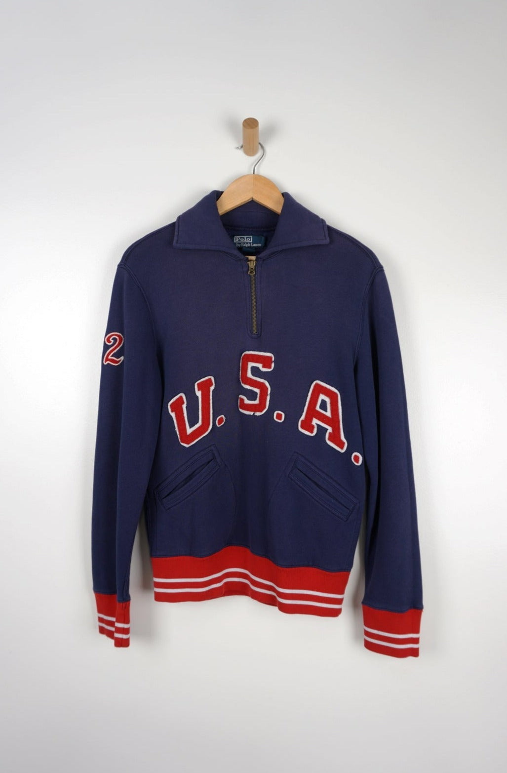 ralph lauren 1 4 zip blue