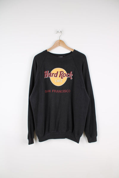 Vintage Hard Rock Cafe Sweatshirt in black with printed logo across the chest.