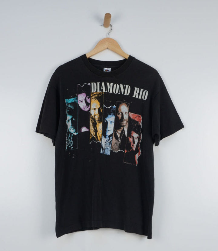 Vintage Diamond Rio 1993 Tour Black Graphic T-shirt - VintageFolk