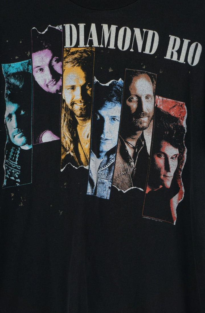 Vintage Diamond Rio 1993 Tour Black Graphic T-shirt - VintageFolk
