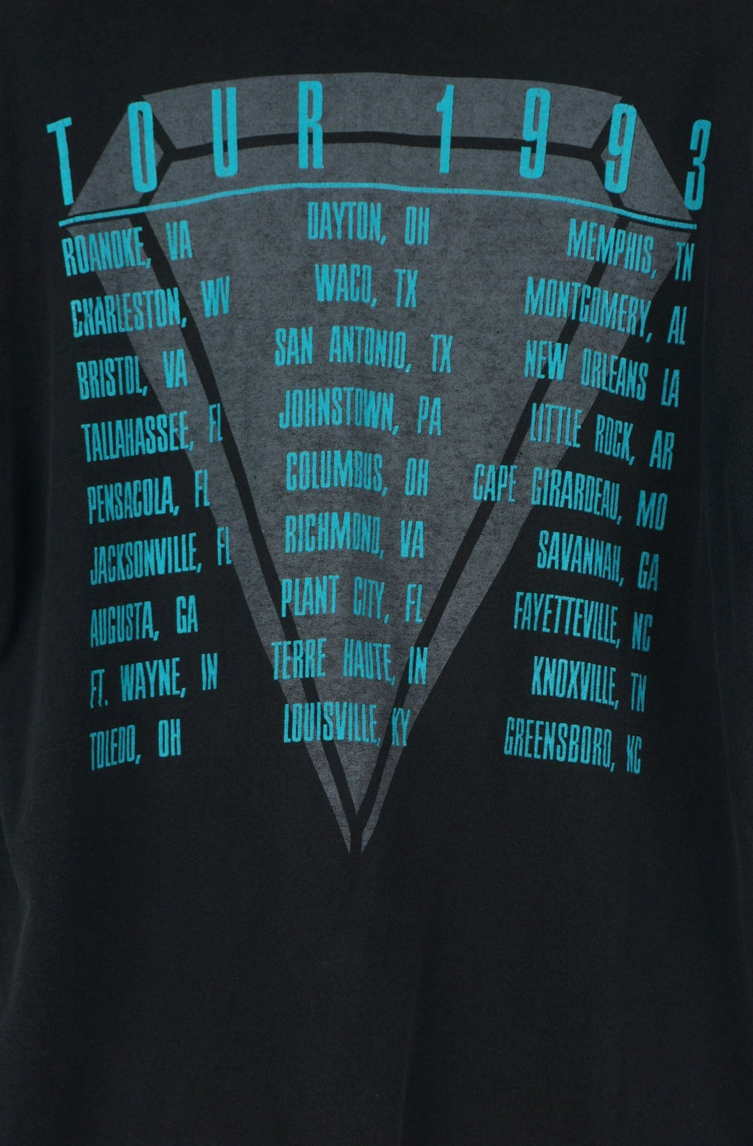 Vintage Diamond Rio 1993 Tour Black Graphic T-shirt - VintageFolk
