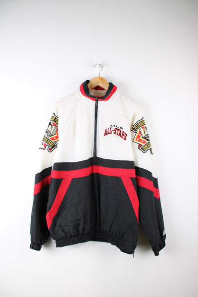 1994 Pittsburgh Pirates MLB All Stars pullover tracksuit jacket. Features embroidered logo on the chest and badge on the sleeves. 