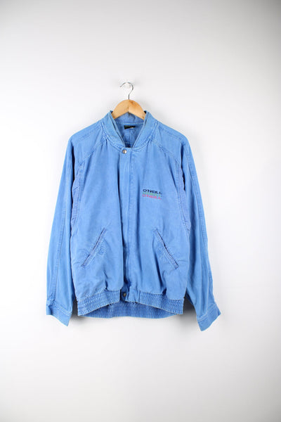 Vintage O'Neill blue zip through bomber style jacket. Features embroidered logo on the chest. 