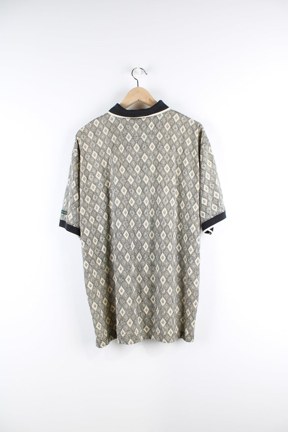 Vintage Lyle & Scott  light weight cotton, all over print patterned polo shir